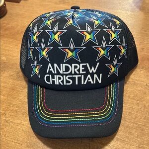 Andrew Christian Black Star Mesh Cap